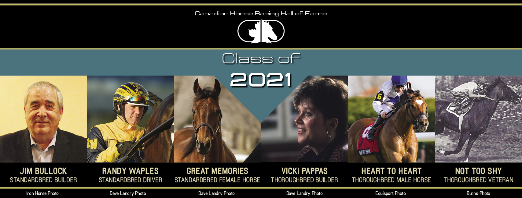 Jim Bullock, Vicki Pappas, Randy Waples and horses Great Memories, Heart to Heart and Not Too Shy named Canadian Horse Racing Hall of Fame 2021 Inductees