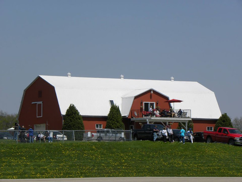 The famous red barn at Clinton Raceway