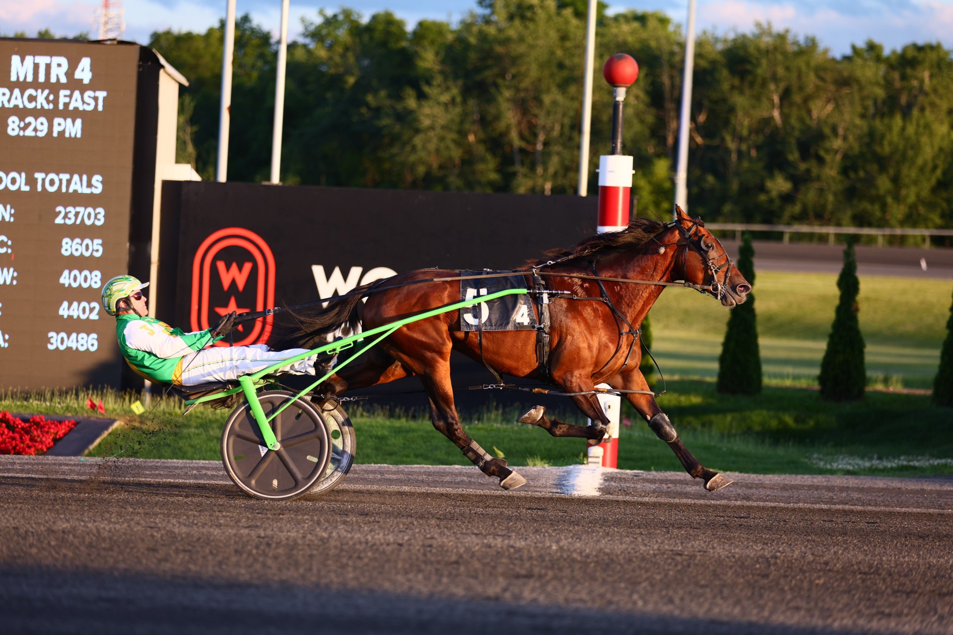Myretirementdream won the first $95,000 OSS Gold Series race for three-year-old trotting colts on June 27 at Woodbine Mohawk Park (Clive Cohen/New Image Media)