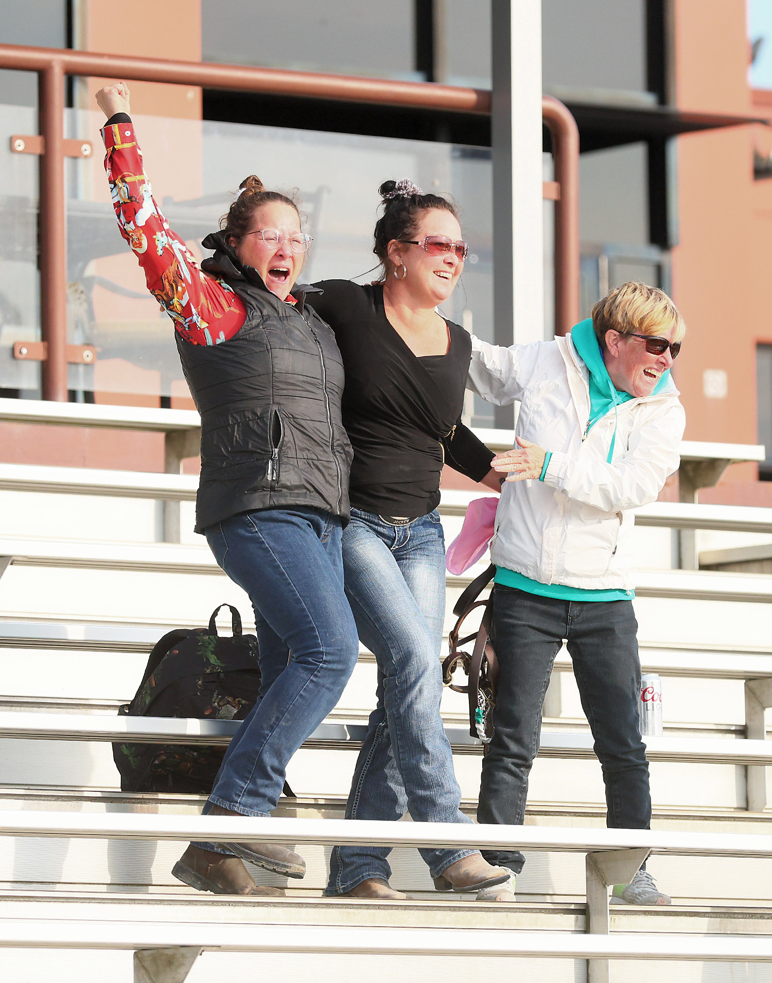 Angelle Carter - center - with sister Kelly and friend Darlene Pearson (New Image Media).