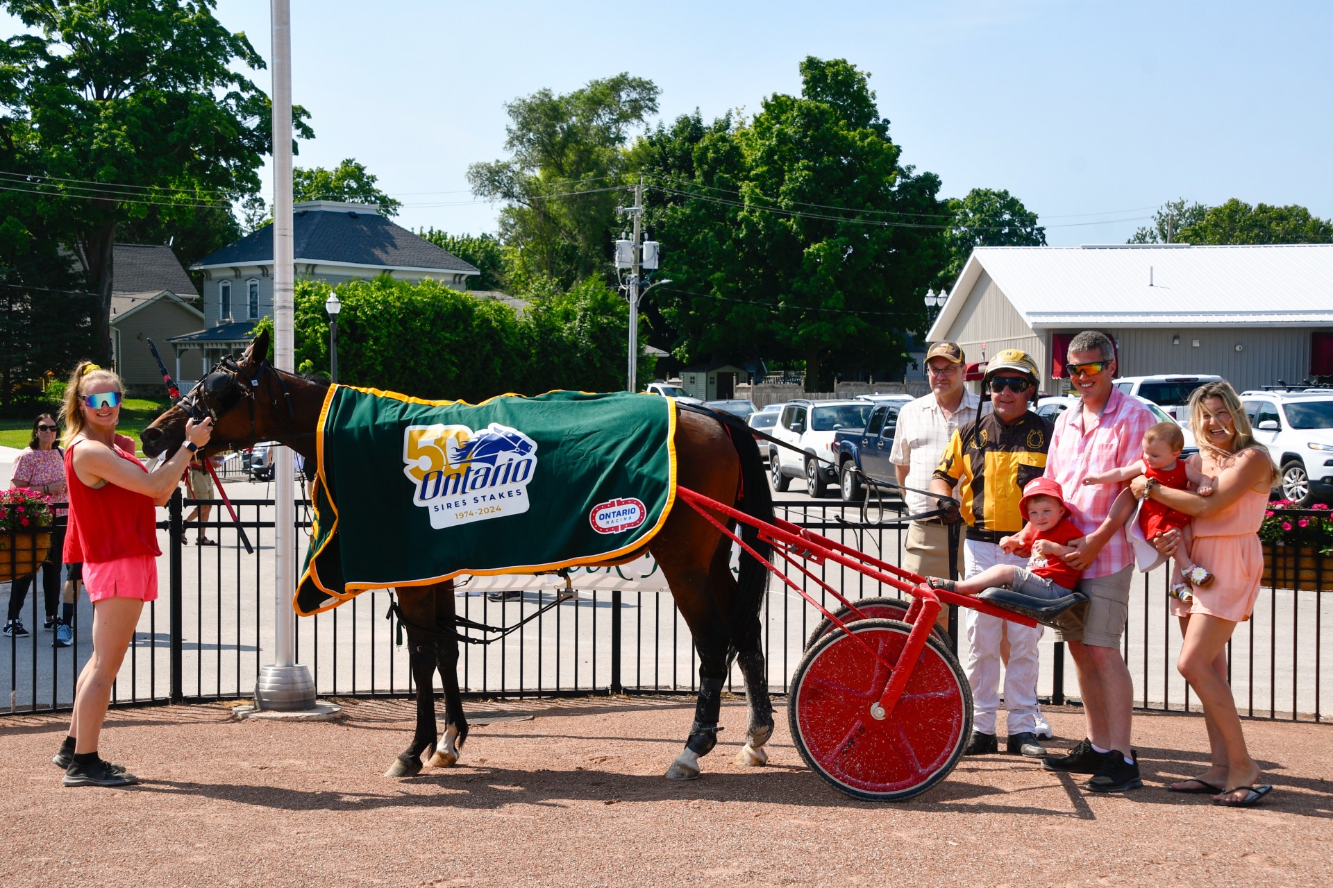 Mass Cara in the winner's circle at Clinton Raceway on July 7, 2024 (Jessica Carnochan/Clinton Raceway)