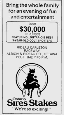 Original OSS ad at Rideau Carleton Raceway