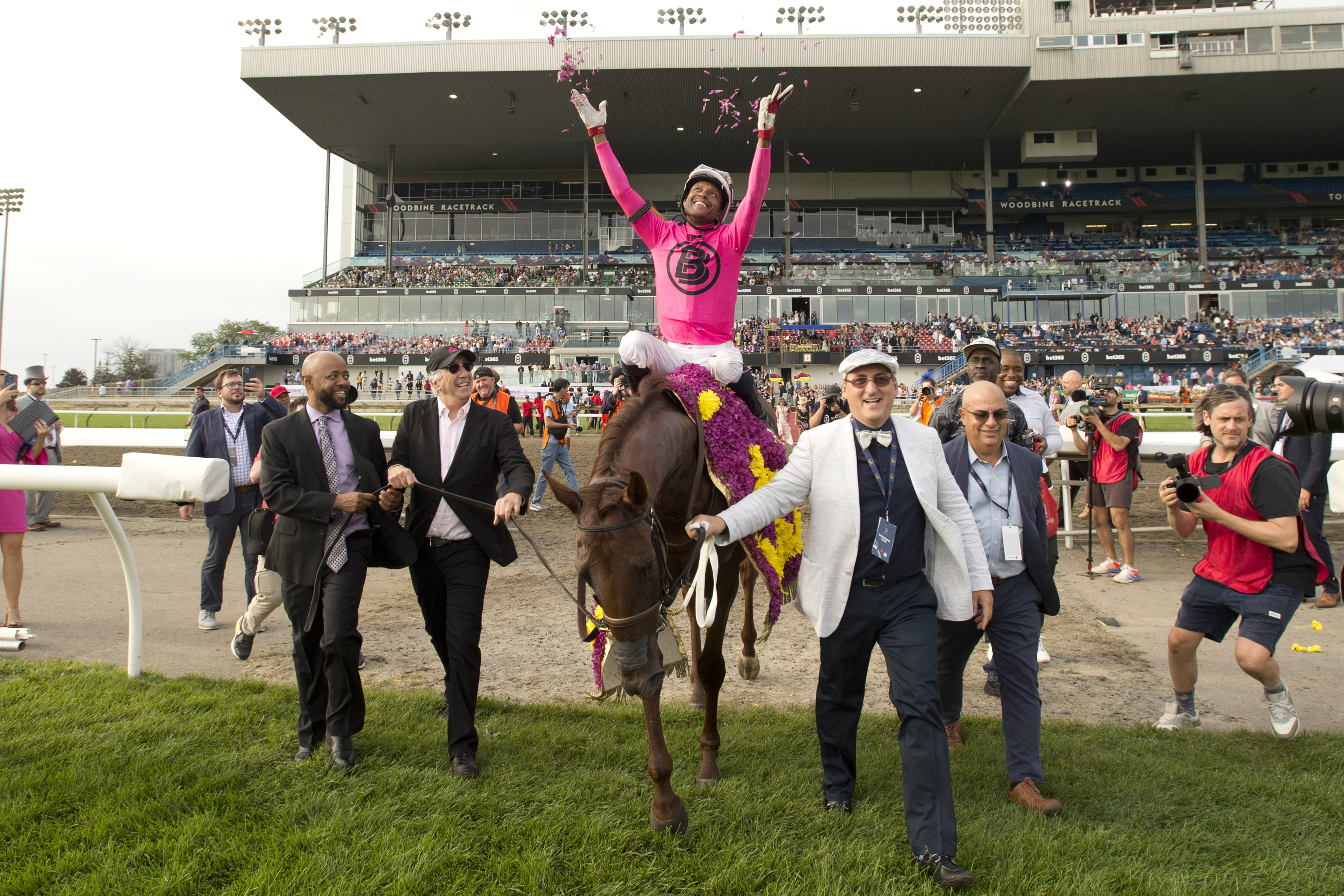 Paramount Prince and jockey Patrick Husbands winning The 164th King's Plate at Woodbine (Michael Burns Photo)