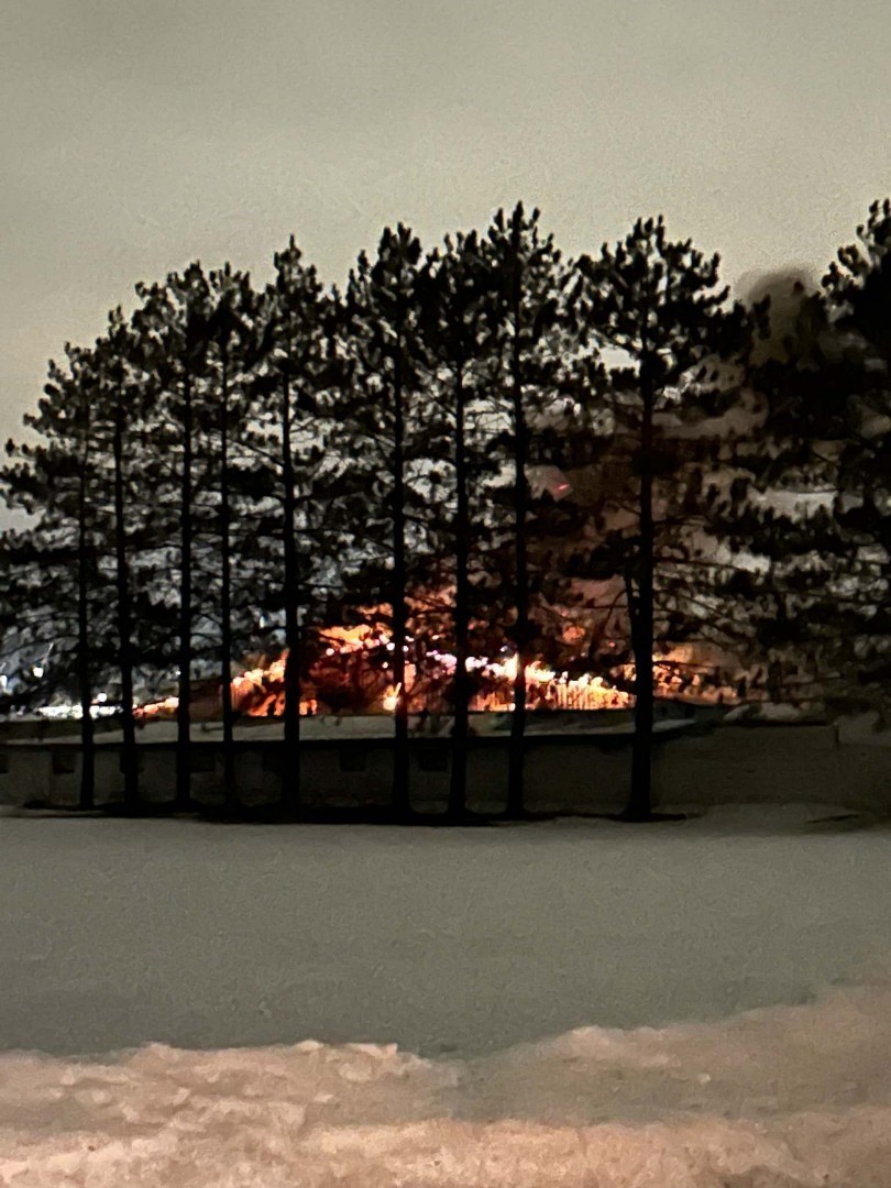 The Rideau Carleton Raceway paddock on fire