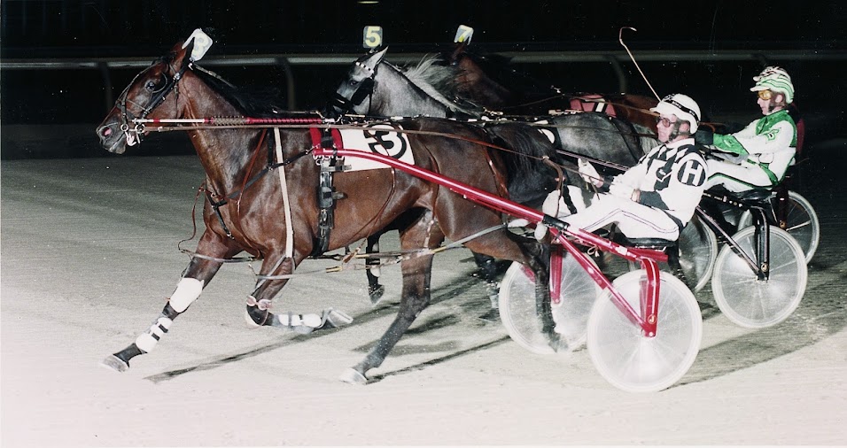 Cathedra (3) is shown in a winning effort during the 1985 season.