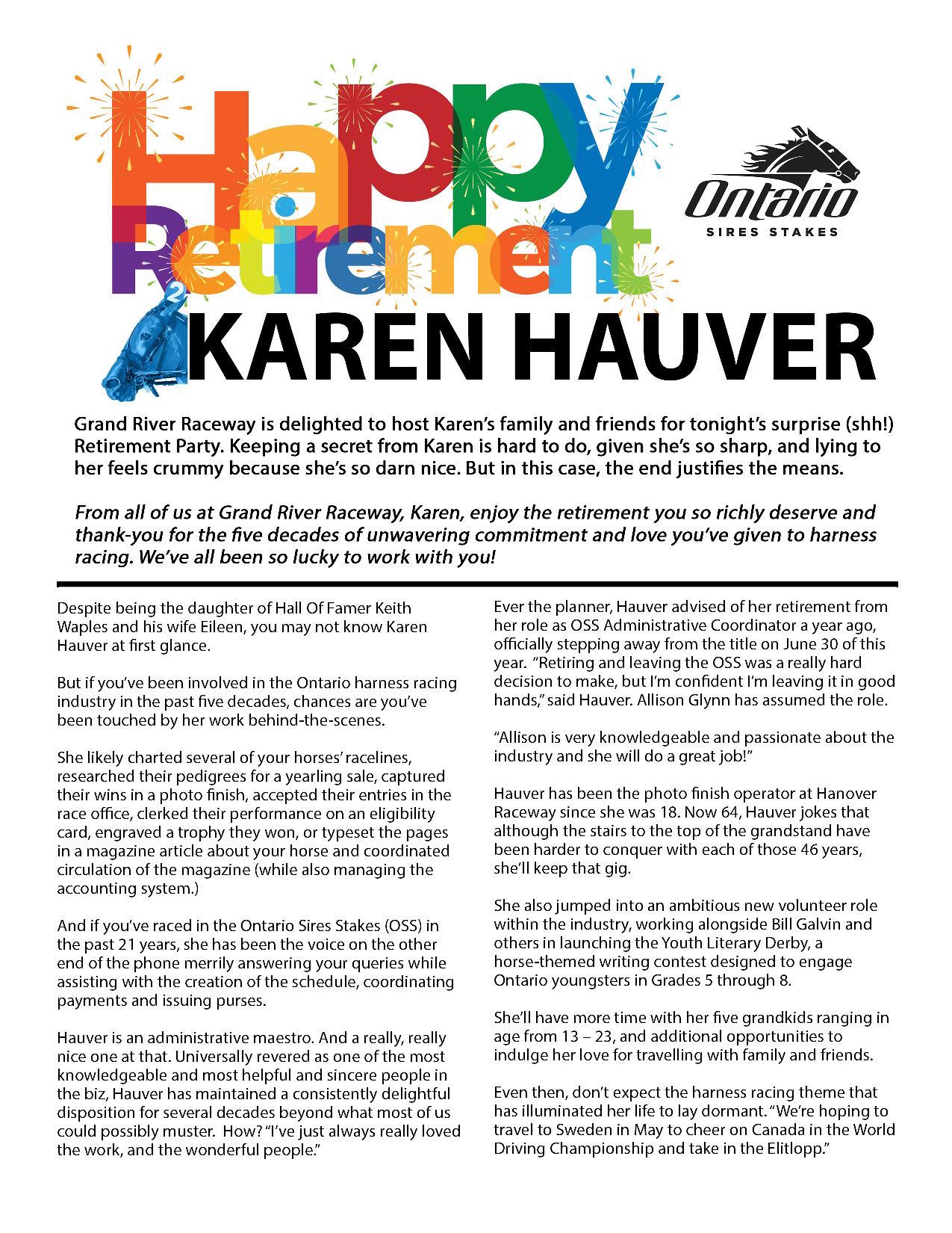 Karen Hauver Retirement Tribute