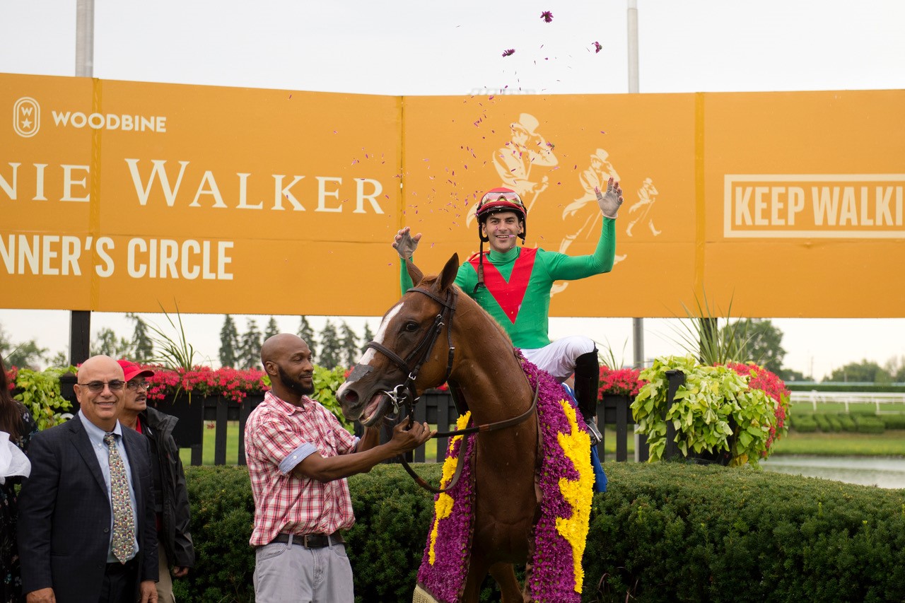 Elysian Field gave jockey Sahin Civaci his first Oaks victory and trainer Mark Casse his fourth. (Michael Burns Photo)